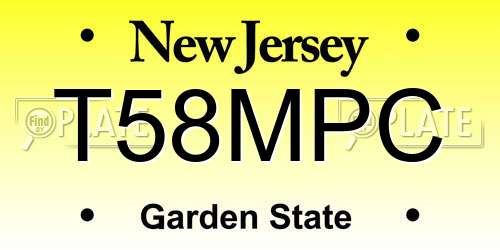 T58MPC New Jersey License Plate
