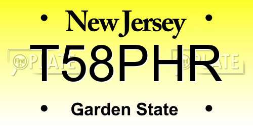 T58PHR New Jersey License Plate
