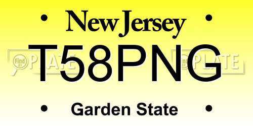 T58PNG New Jersey License Plate