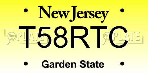 T58RTC New Jersey License Plate