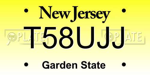 T58UJJ New Jersey License Plate