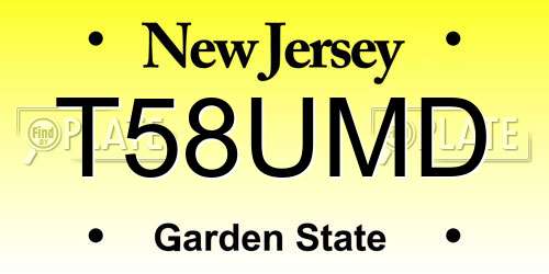 T58UMD New Jersey License Plate