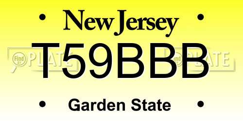 T59BBB New Jersey License Plate