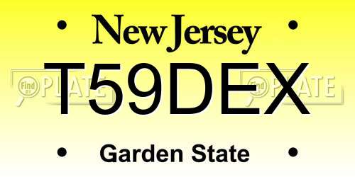 T59DEX New Jersey License Plate