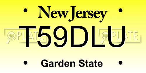 T59DLU New Jersey License Plate