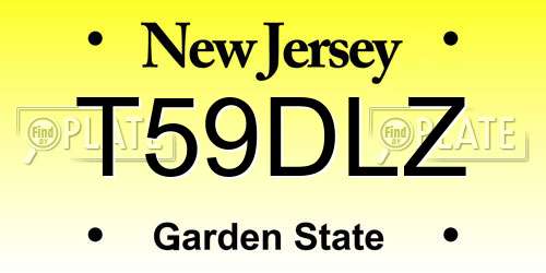 T59DLZ New Jersey License Plate