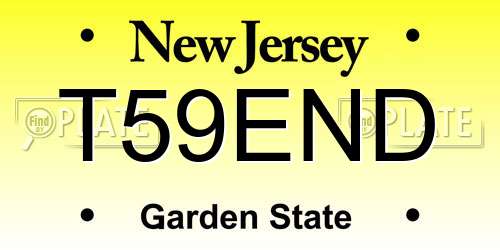 T59END New Jersey License Plate