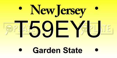 T59EYU New Jersey License Plate