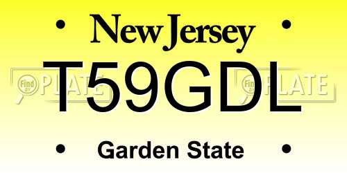 T59GDL New Jersey License Plate