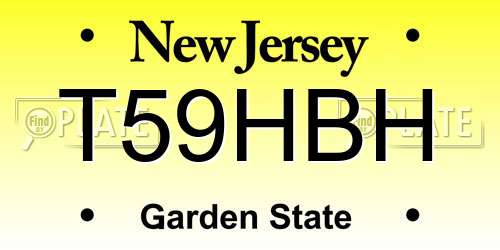T59HBH New Jersey License Plate