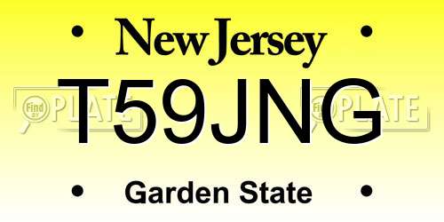 T59JNG New Jersey License Plate