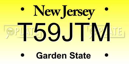 T59JTM New Jersey License Plate