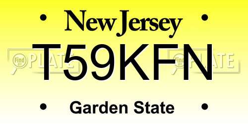 T59KFN New Jersey License Plate