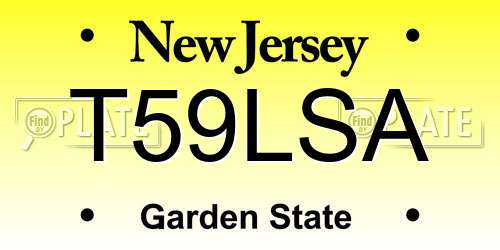 T59LSA New Jersey License Plate