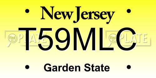 T59MLC New Jersey License Plate
