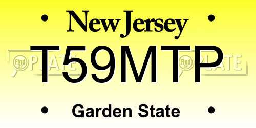 T59MTP New Jersey License Plate
