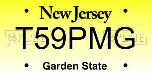 T59PMG New Jersey License Plate