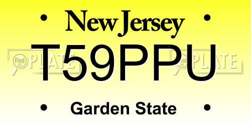 T59PPU New Jersey License Plate