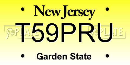 T59PRU New Jersey License Plate