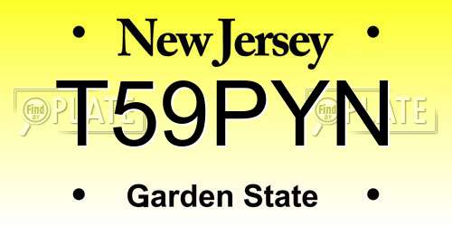 T59PYN New Jersey License Plate