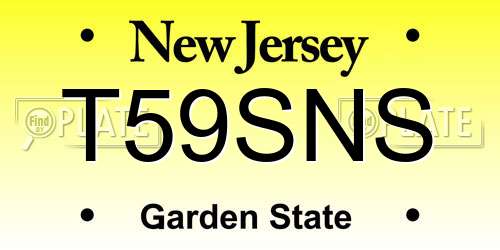 T59SNS New Jersey License Plate