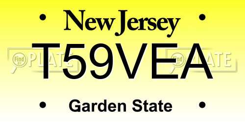 T59VEA New Jersey License Plate