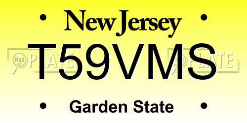 T59VMS New Jersey License Plate