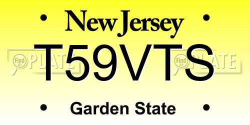 T59VTS New Jersey License Plate