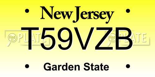 T59VZB New Jersey License Plate