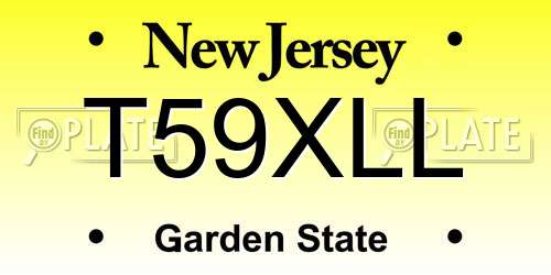 T59XLL New Jersey License Plate