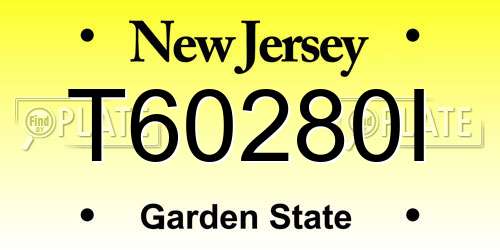 T60280I New Jersey License Plate