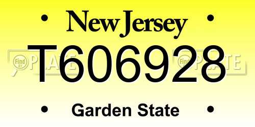 T606928 New Jersey License Plate