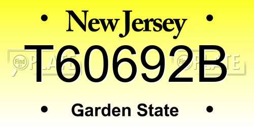 T60692B New Jersey License Plate