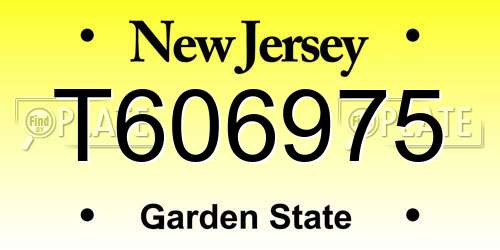 T606975 New Jersey License Plate