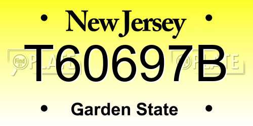 T60697B New Jersey License Plate