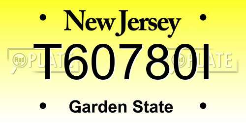 T60780I New Jersey License Plate