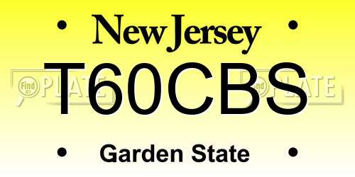 T60CBS New Jersey License Plate
