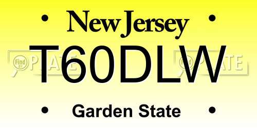 T60DLW New Jersey License Plate