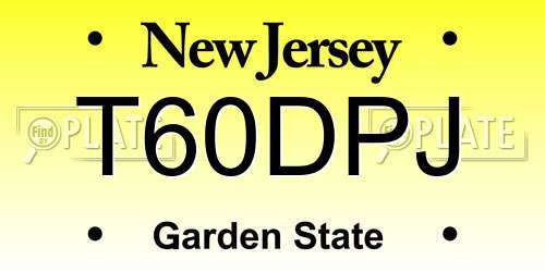 T60DPJ New Jersey License Plate