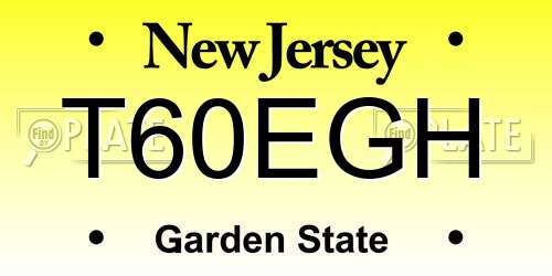 T60EGH New Jersey License Plate