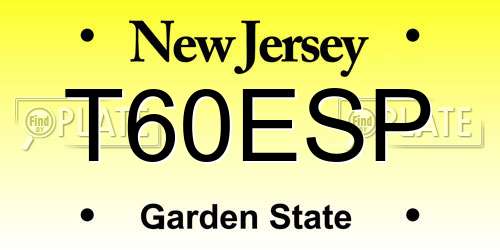 T60ESP New Jersey License Plate