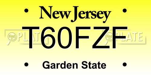 T60FZF New Jersey License Plate