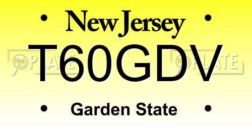 T60GDV New Jersey License Plate