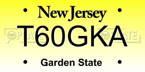 T60GKA New Jersey License Plate