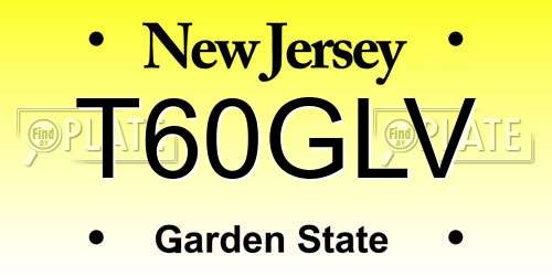 T60GLV New Jersey License Plate