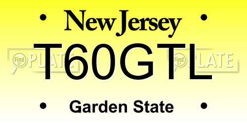 T60GTL New Jersey License Plate