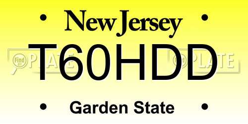 T60HDD New Jersey License Plate
