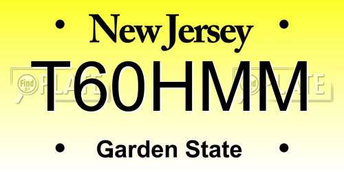 T60HMM New Jersey License Plate