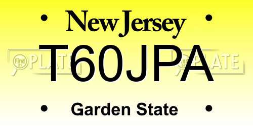 T60JPA New Jersey License Plate