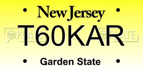 T60KAR New Jersey License Plate